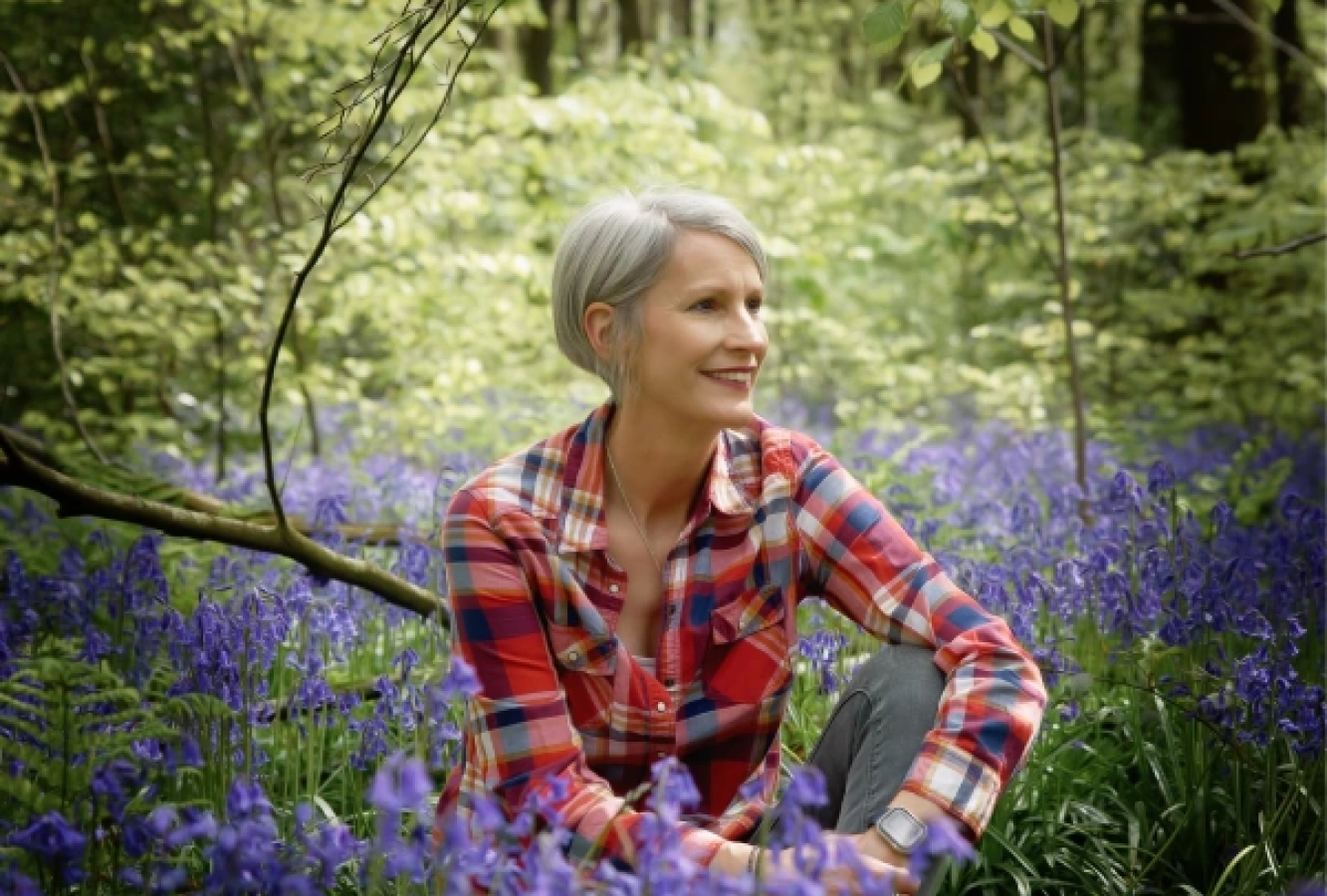 Natalie in the woods